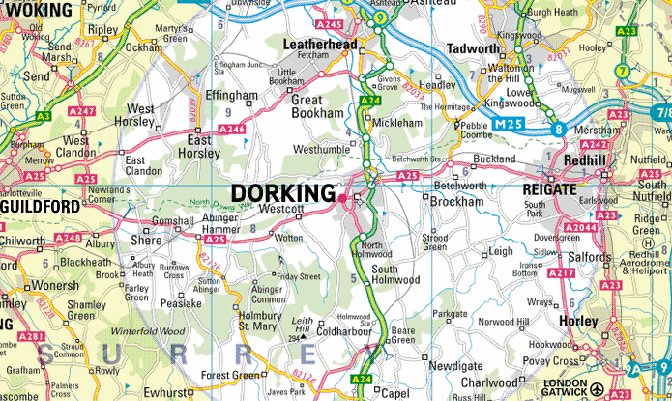 Map Of Dorking And Surrounding Areas Extension Plans For Lofts, Consevatories, Kitchens And Garages, Dorking  Surrey